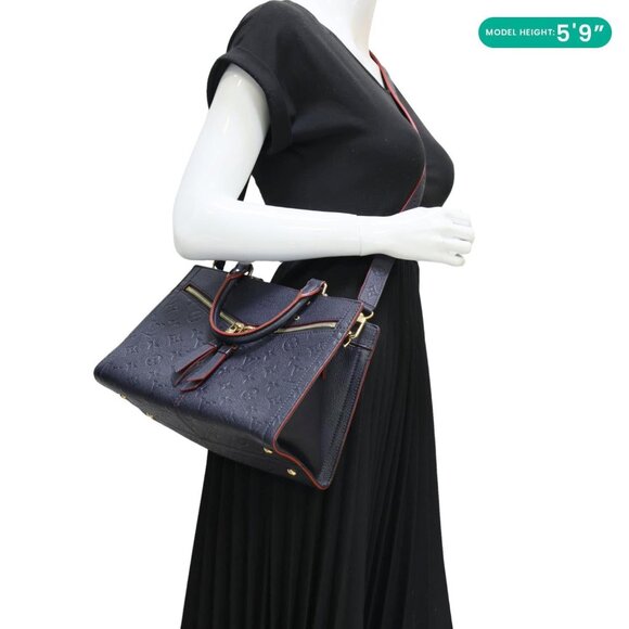 Louis Vuitton  Sully PM Monogram Empreinte Leather Shoulder Bag Marine Rouge - Picture 2 of 14